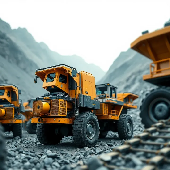 Visualization of advanced mining technology with machinery and cost management tools optimizing operational efficiency