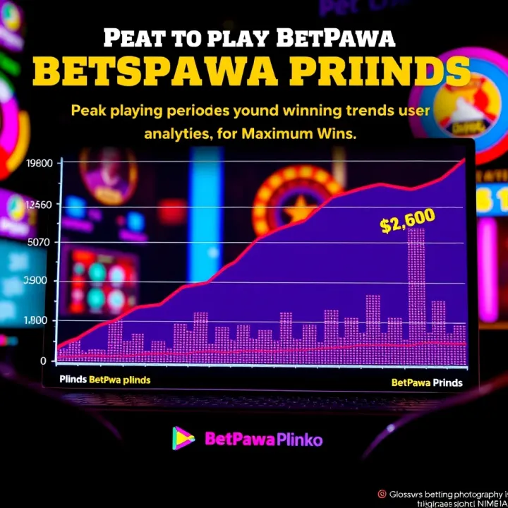 Graph showcasing peak playing periods and winning trends for BetPawa Plinko based on user data analysis