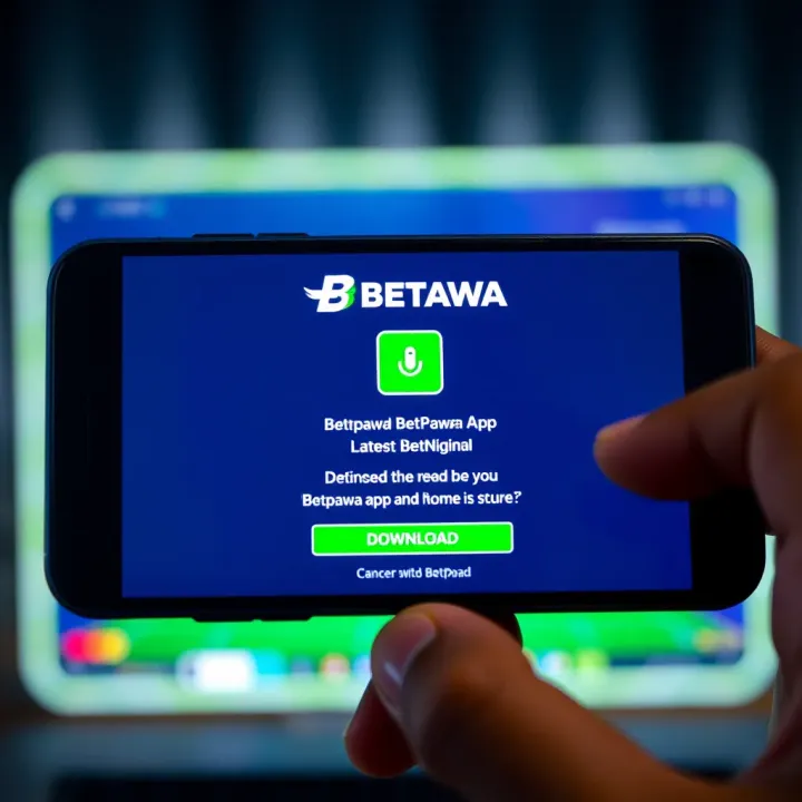 Android smartphone displaying Betpawa app download page with clear instructions and secure download button