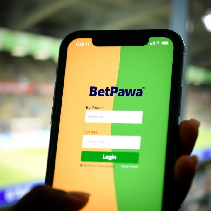 User interface showing BetPawa app login screen on a smartphone