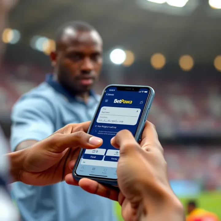 User completing registration on the BetPawa app on a smartphone in Nigeria
