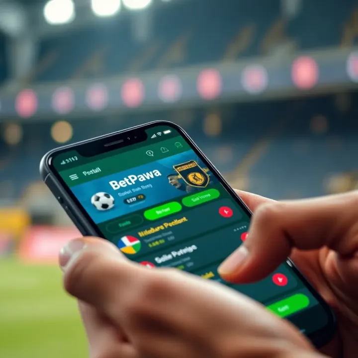 User interface showing BetPawa app sports betting options on mobile phone in Nigeria