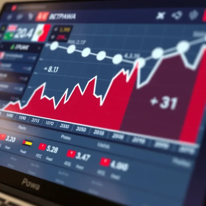 Graph depicting betting odds trends and statistics on a sportsbook platform