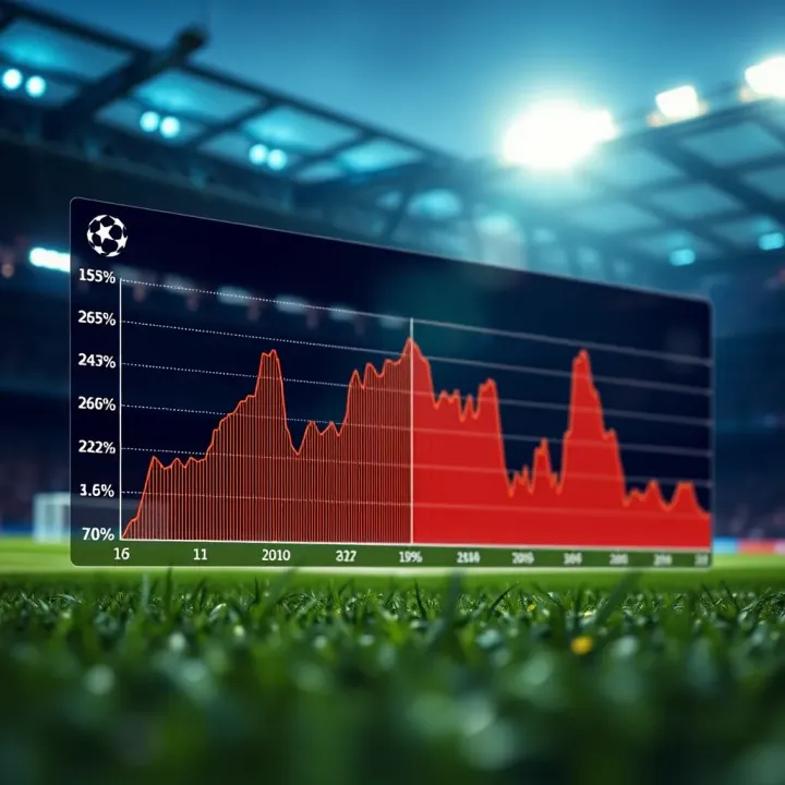 Graph showing betting trends and odds fluctuations for Champions League matches on BetPawa
