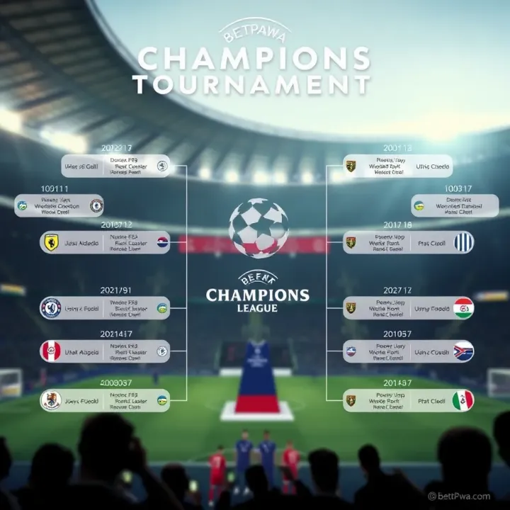 Detailed Champions League tournament bracket illustrating match progression