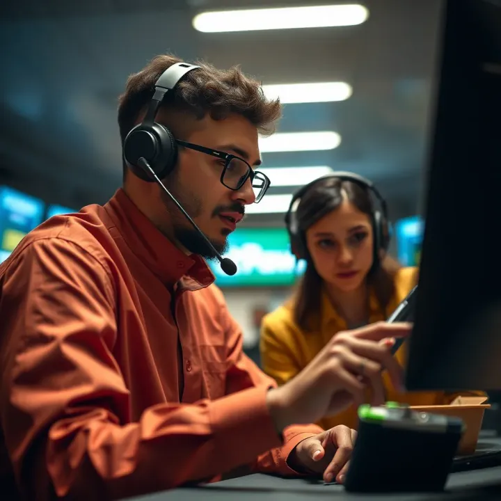 Customer support representative assisting a user with betting issues