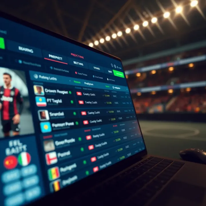 Digital interface displaying English Premier League match predictions and betting odds