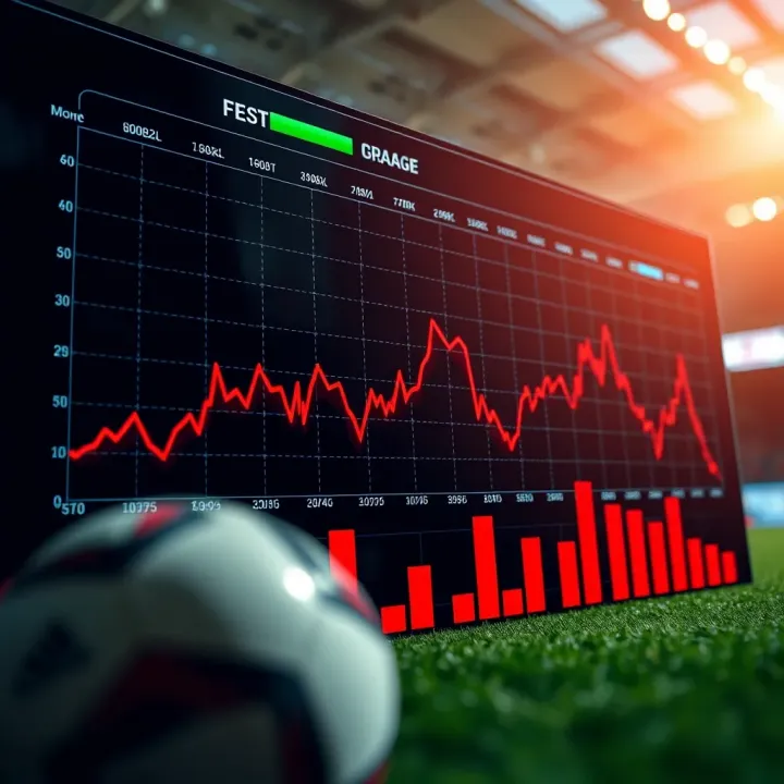 Graph showing statistical analysis and betting trends for football matches