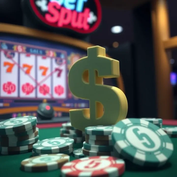 Illustration showing Nigerian currency symbol and casino chips representing winning prizes