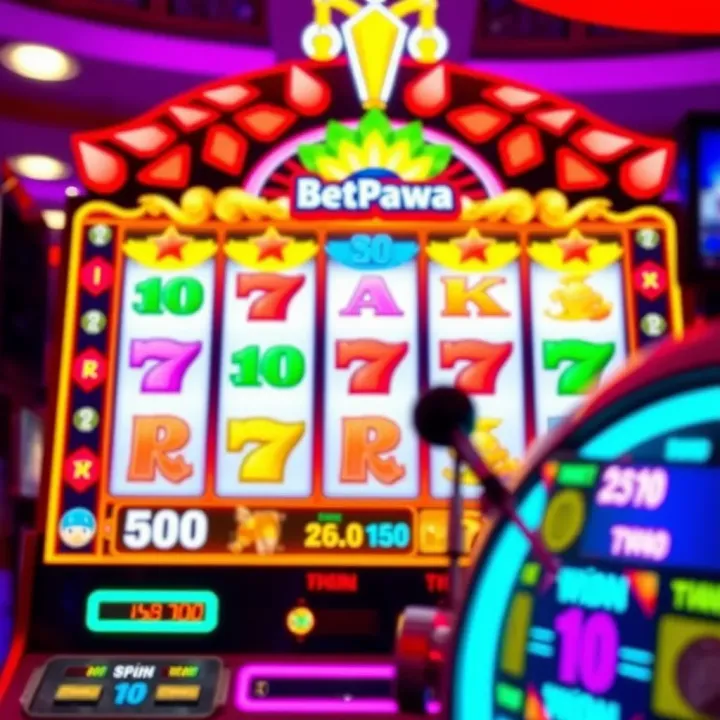 Colorful online slot game interface with vibrant reels and a spinning jackpot