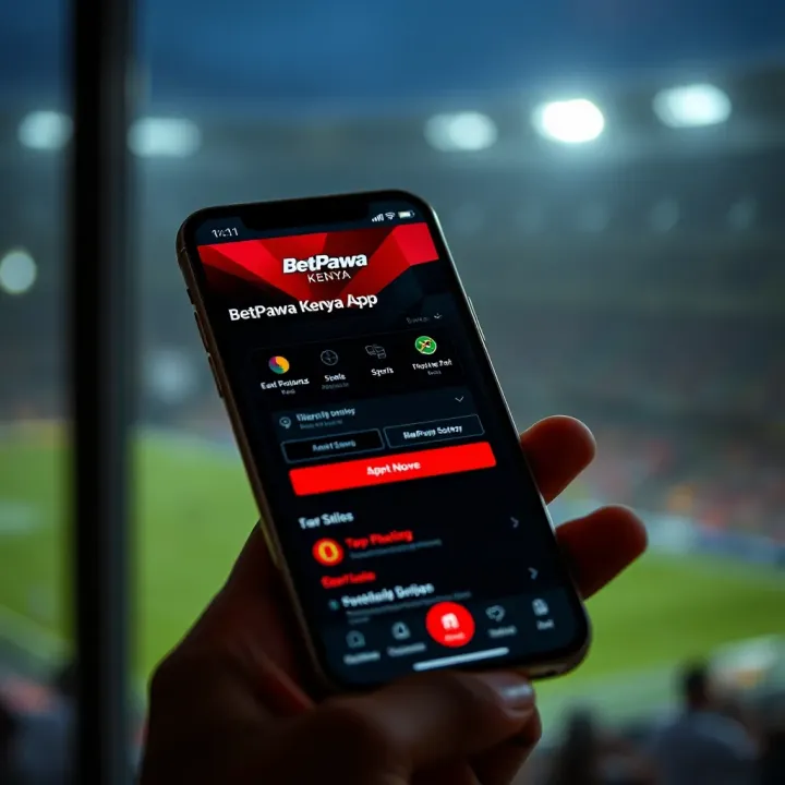 Mobile device displaying BetPawa Kenya app with sports betting options and secure features