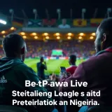 Nigerian football fans watching Premier League match on a digital device using BetPawa live streaming