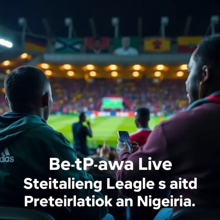Nigerian football fans watching Premier League match on a digital device using BetPawa live streaming