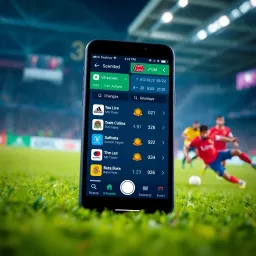 User interface showcasing live match events and score changes on a sports app