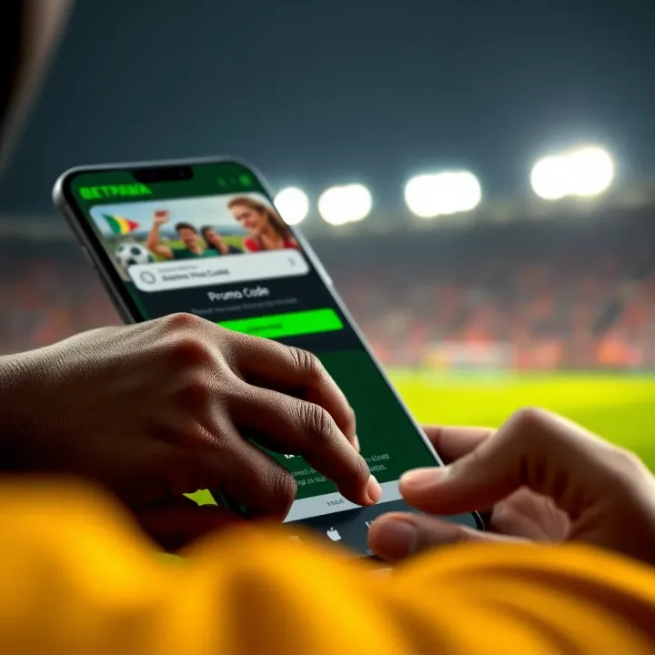 User entering promo code during Betpawa login on a sports betting app