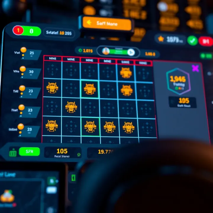 Screenshot of BetPawa Mines gameplay screen showing a grid with mines and safe spots