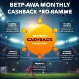 Diagram showing how BetPawa's monthly cashback programme rewards users with extra returns on bets