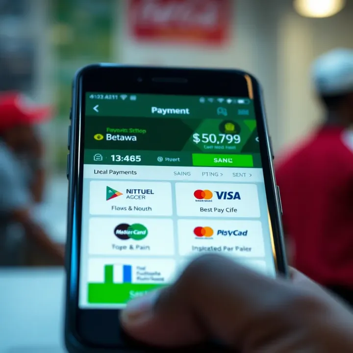 Mobile device showcasing BetPawa payment options integrated with Nigerian local payment methods