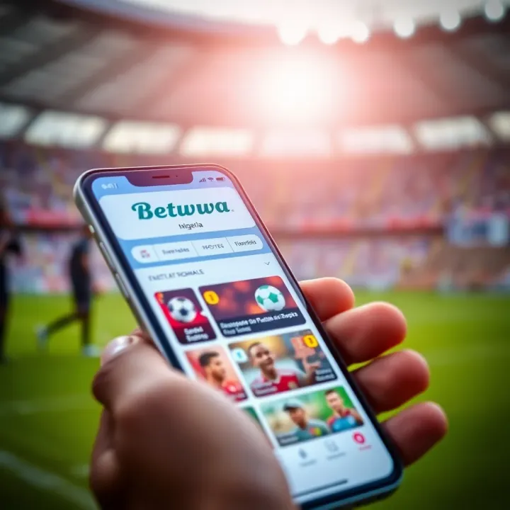 Mobile phone displaying BetPawa app interface with sports betting options