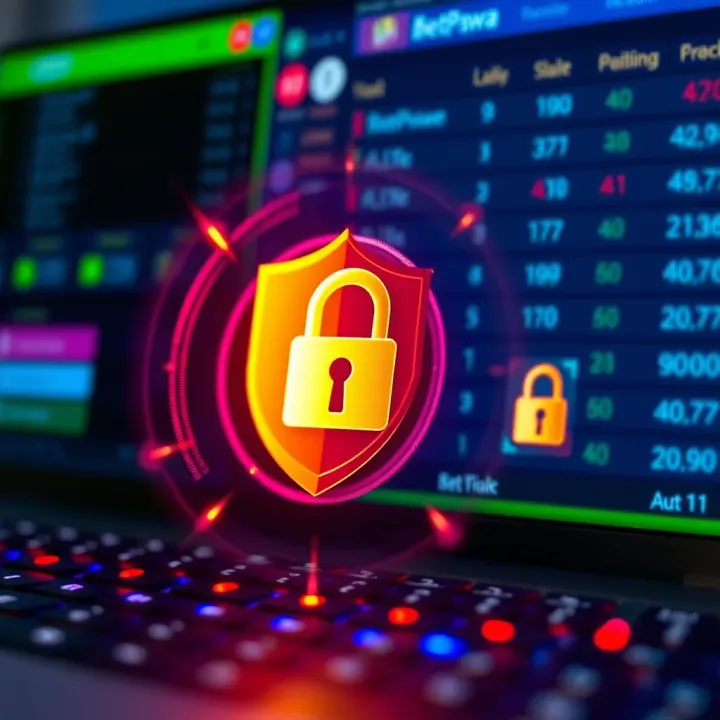 Illustration of secure password management with shield and lock symbols representing online betting safety