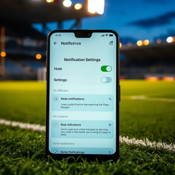 Notification settings screen on BetPawa app with mute notifications feature enabled