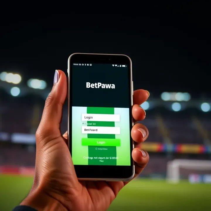 Mobile screen displaying BetPawa login interface with Nigerian flag theme