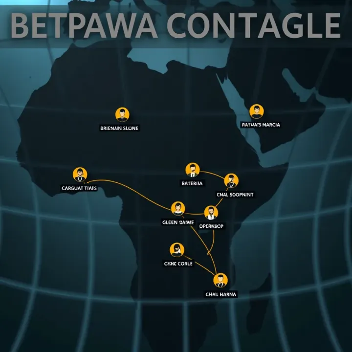 Map highlighting countries where Betpawa operates with customer support contact icons