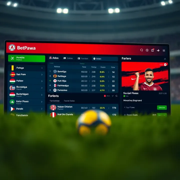 Interface of BetPawa betting platform showcasing live Bundesliga match odds and betting options