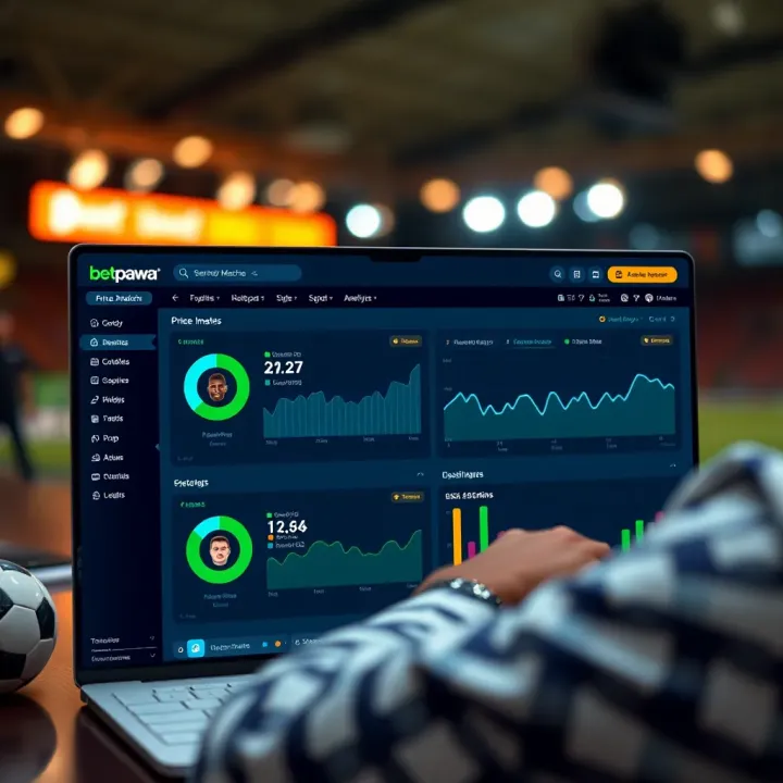 Dashboard of Betpawa Prize Matcher showing football match analytics and betting insights