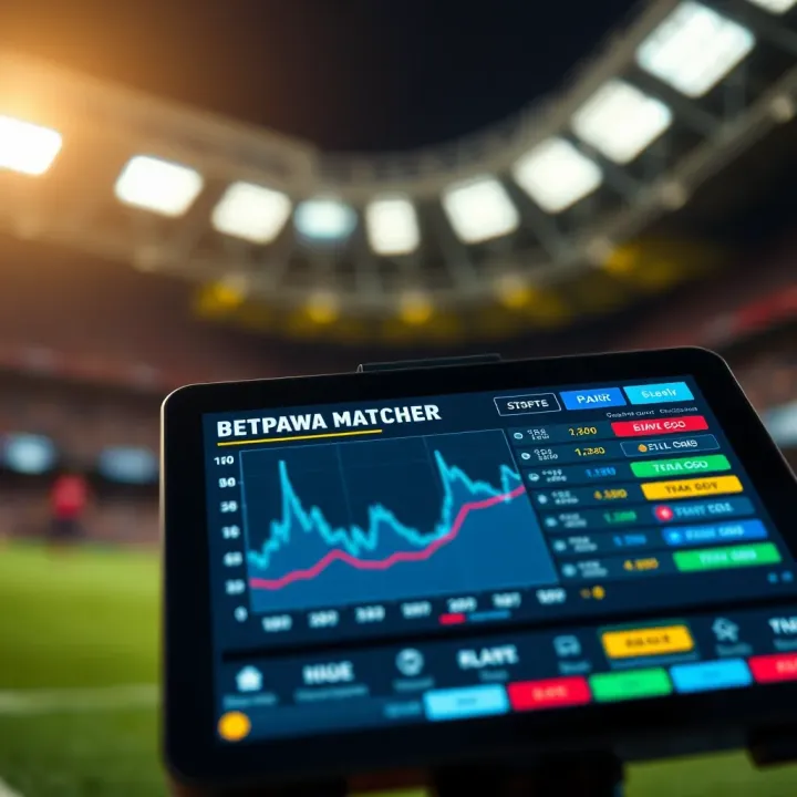 Graph displaying football match odds and trends on a digital device