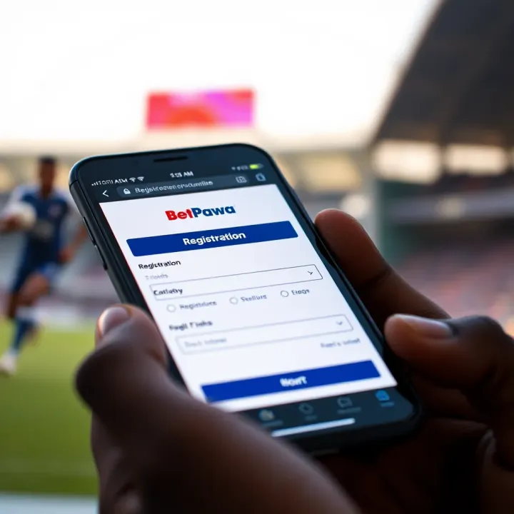 A digital form on a mobile device showing registration fields for BetPawa in Nigeria