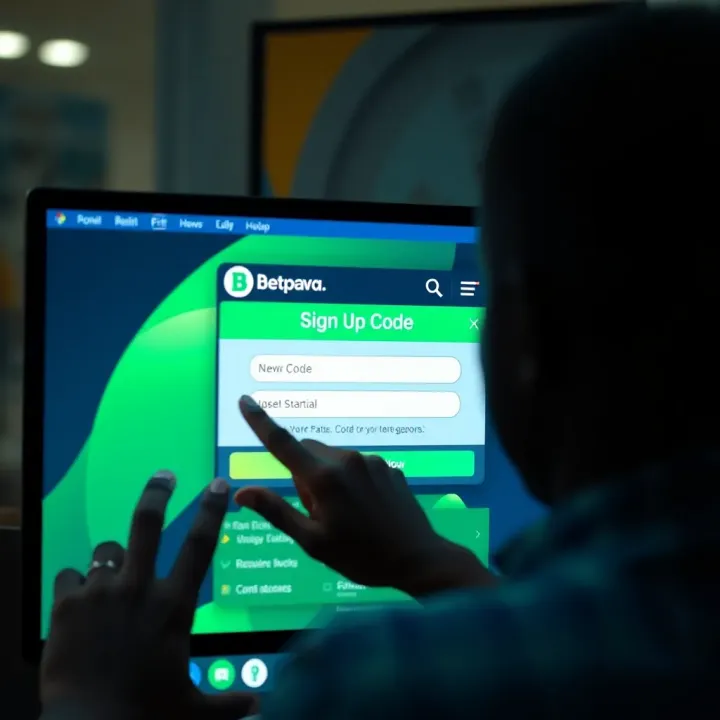 User entering Betpawa sign up code on registration page in Nigeria