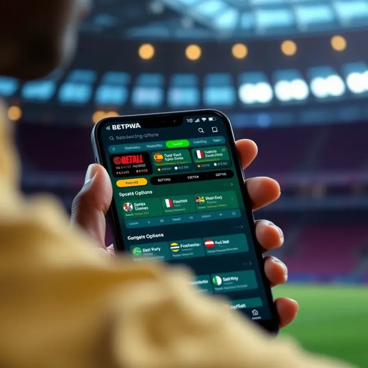 Betpawa Sportsbook Interface Showcasing Betting Options User navigating the Betpawa sportsbook interface on a mobile device displaying various sports betting options