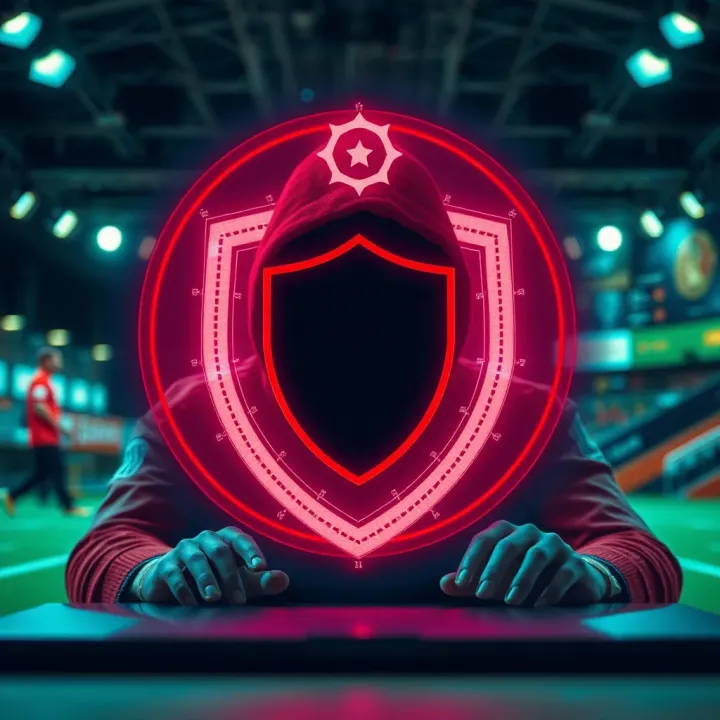Conceptual illustration showing cybersecurity shield protecting online betting accounts