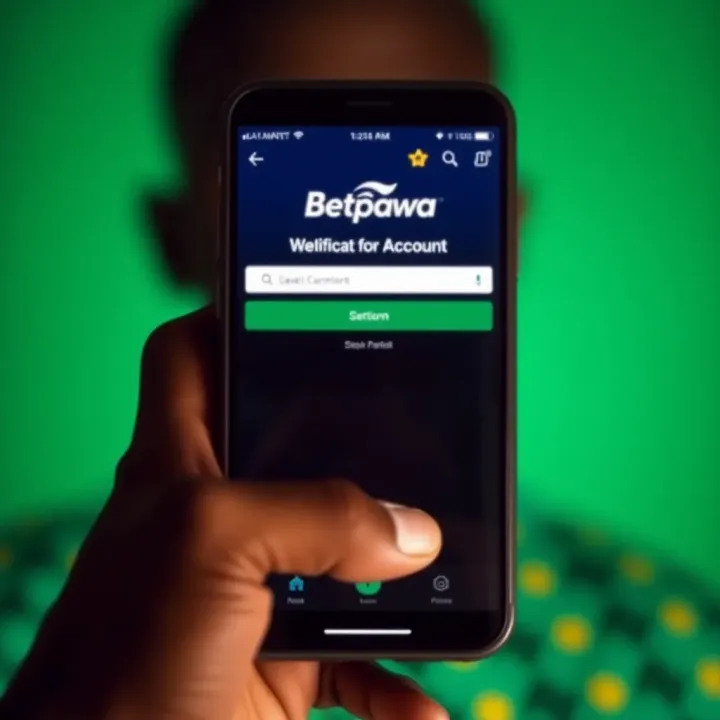 Illustration of secure account verification using mobile device for Nigerian bettors