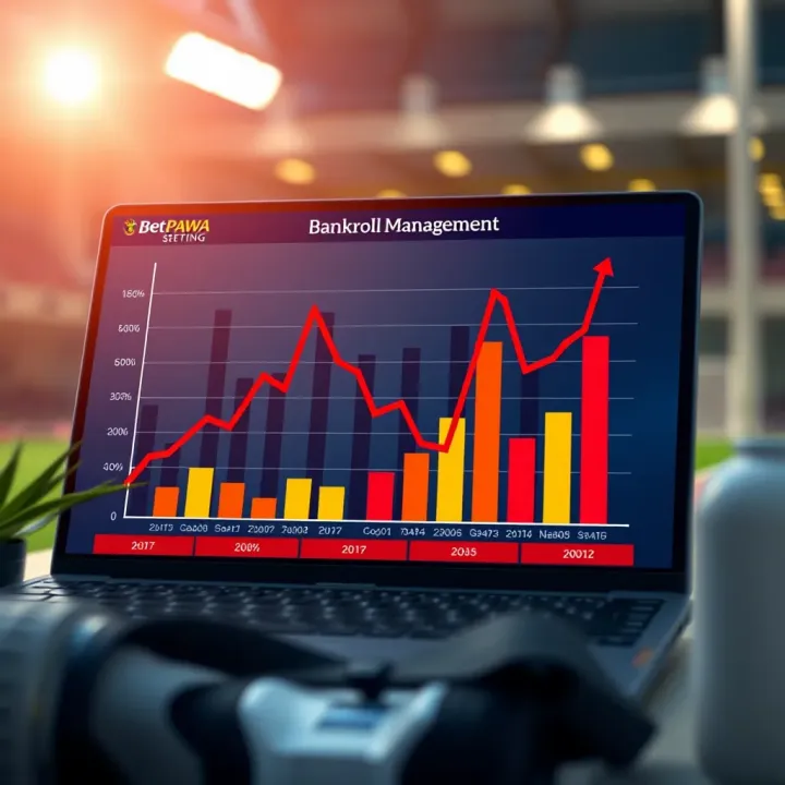 Illustration of a financial chart representing effective bankroll management methods for sports betting