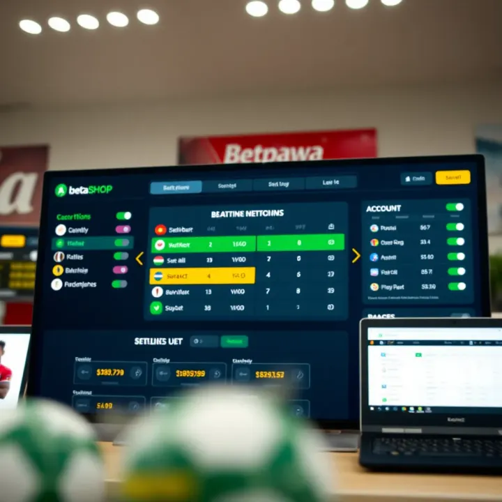 Secure online betting platform dashboard displaying betting options and account settings