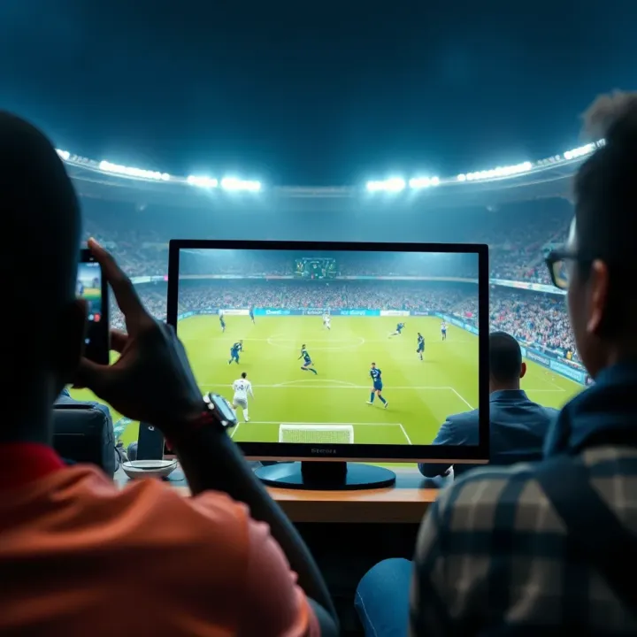 Illustration of smooth and seamless online football match viewing with data-saving tips for Nigerian users