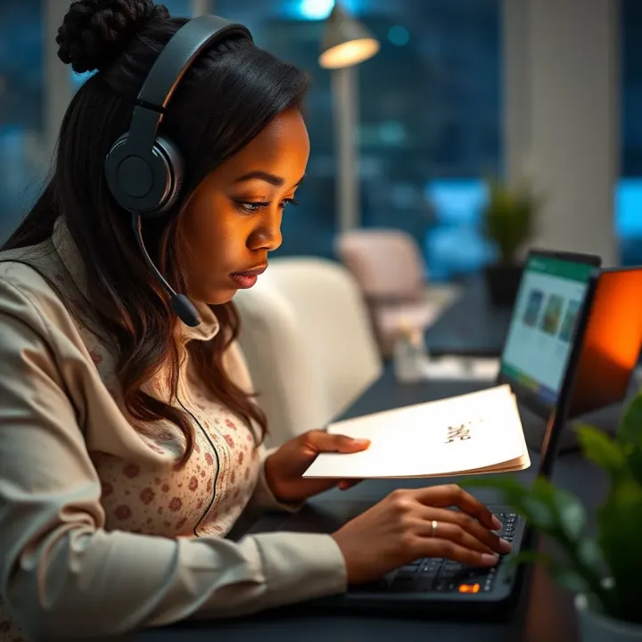 Customer service representative assisting with online sports betting inquiries on a laptop