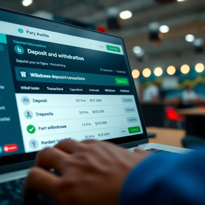 Secure transaction interface showing deposit and withdrawal options on BetPawa