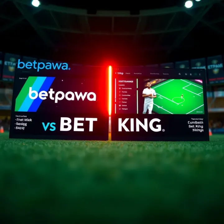 Comparison of Betpawa and BetKing sports betting platforms showing features and services