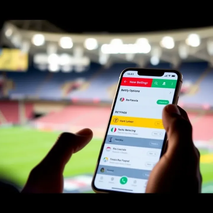 User navigating BetPawa Uganda platform on smartphone showing betting options