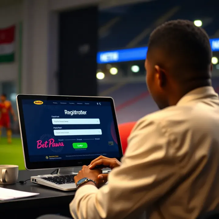 User filling out online registration form on BetPawa platform
