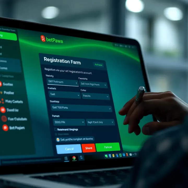 User filling out registration form on BetPawa platform