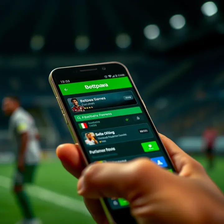 Mobile phone displaying Betpawa app interface showcasing Nigerian betting options