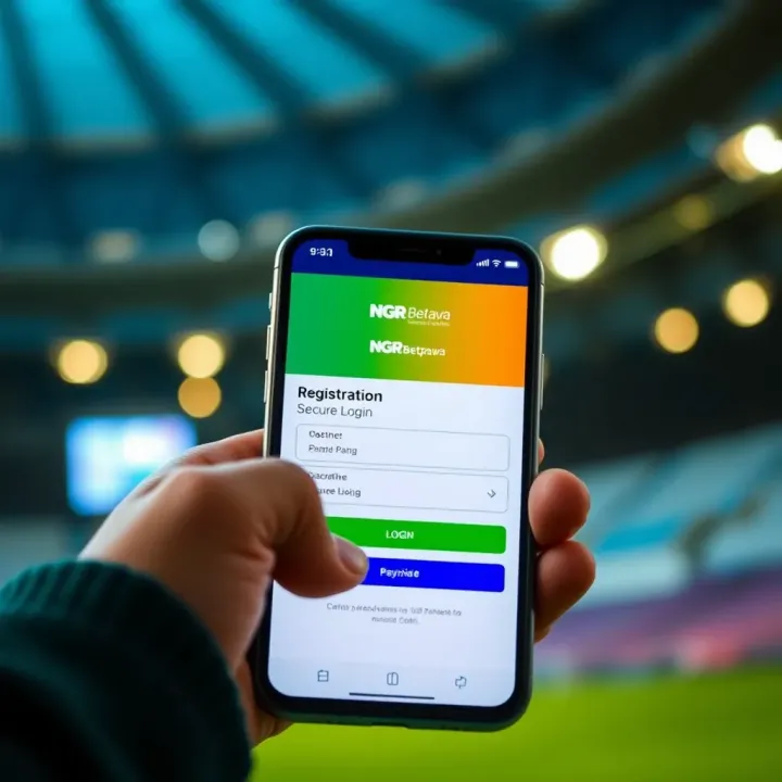 User completing registration form on NGR Betpawa app with secure login features