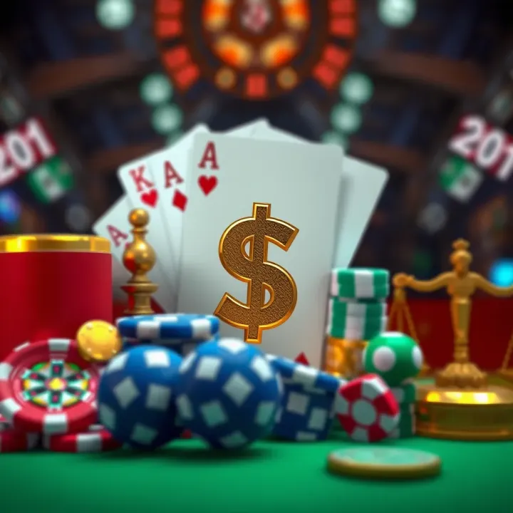 Legal gambling activities represented by various gaming icons and currency symbols
