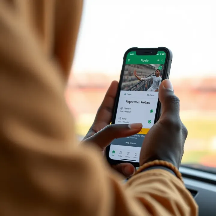 User navigating mobile interface to complete registration on betting platform