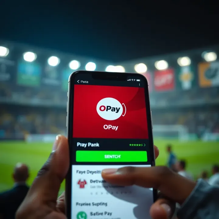 Mobile phone screen showing BetPawa betting platform with OPay payment method selected