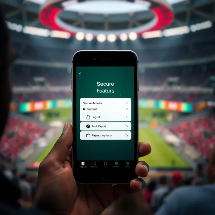 Mobile phone screen displaying secure login and payout options in BetPawa Aviator app